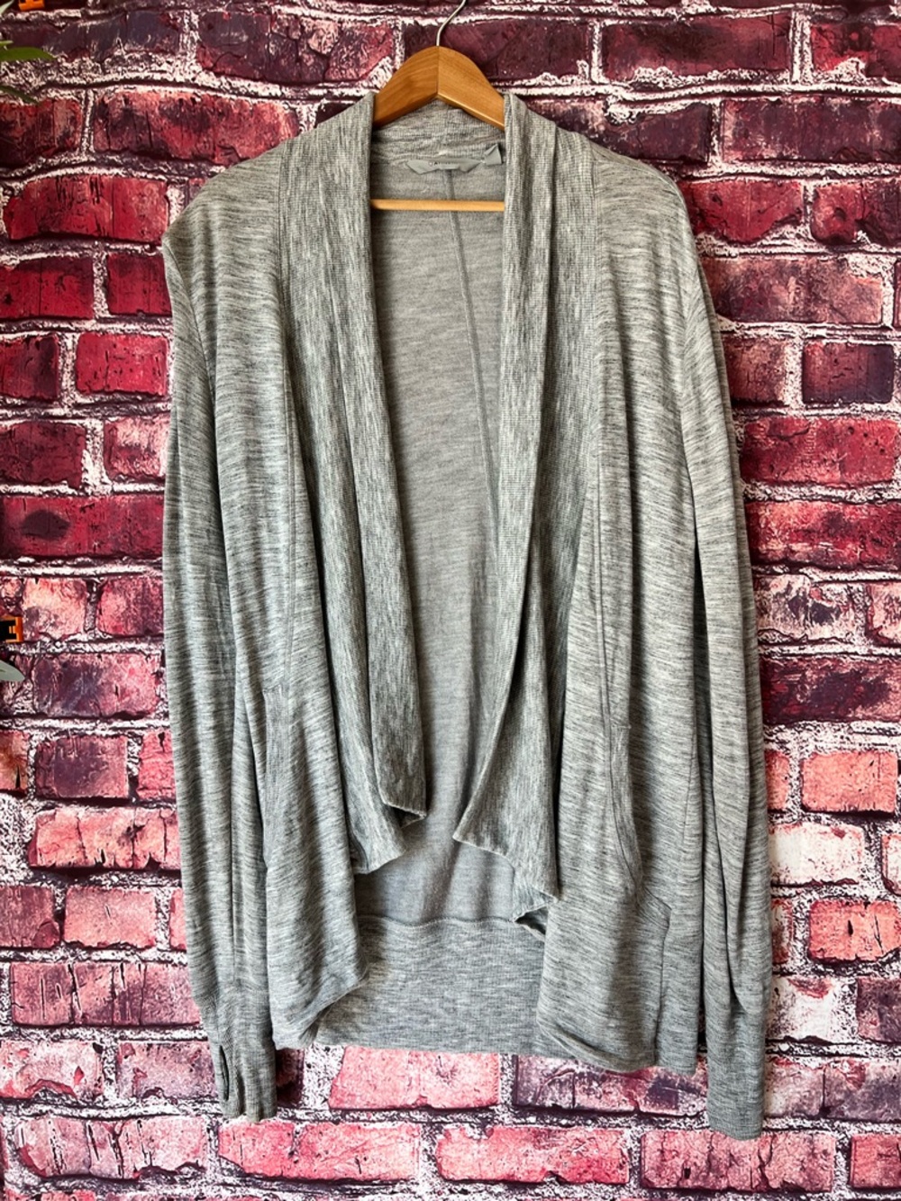 Athleta Pranayama Restore Wrap Cardigan Heathered Gray